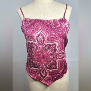 Ro & De from Anthropologie,Pink Paisley “Tie-in-the-Back”Halter Top. Size Med